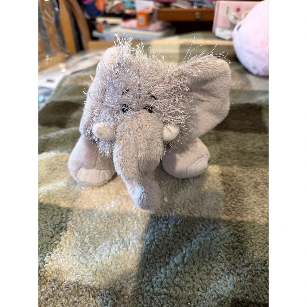 Ganz Webkinz Elephant HM114 Gray Plush Stuffed Animal Tinsel Hair W Logo‎ 2005
